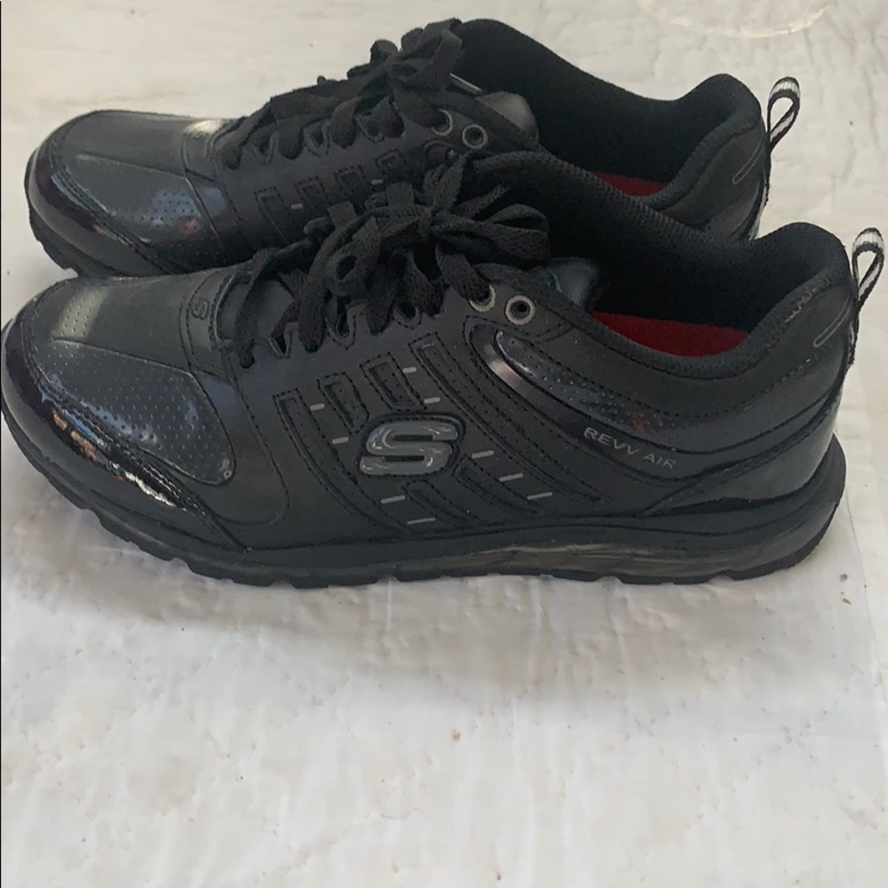 Black dressy Skechers  work shoes